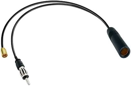 Vecys Dab Adaptateur Splitter Autoradio Antenne Câble DIN SMB Fiche à ISO Prise Câble RG174 40 CM 15,75 Pouces pour AM/FM Voiture Dab Radio Antenne