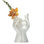 Female Head Vase,Human Body Vase,Small Flower Vase,White Ceramic Vase,Face Vase,Modern Vase for Garden Home Living Room Decor,Table Art Statue Indoor Outdoor