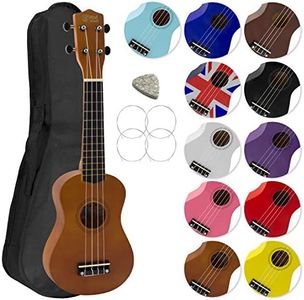 Mad About SU8-NT Soprano Ukulele in Natural with a FREE Gig Bag, Pick and Spare Strings - Great for Schools and Beginners 55 x 20 x 10 cm