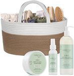 Rope Diaper Caddy (Large - Beige) + 3 in 1 Baby Wash + Baby Moisturizing Cream + Baby Diaper Rash Cream