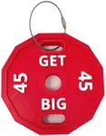 Get Big Bodybuilding Red Gym Bag or Backpack Charm - Perfect for Weightlifters - Made in The USA! (Red) (Get Big)