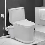 700 Watt Upflush Toilet with Macerator Pump For Basement, One Piece Macerating Toilet for Bathroom, Powerful & Quiet Dual-Flush Elongated One-Piece Toilet, Glazed Surface, 30FT Up Pumping