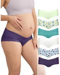 Intimate Portal Maternity Underwear Cotton Pregnancy Postpartum Panties Under The Bump Boyshort Briefs, 6-pk Kipos, X-Large