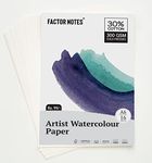 Factor Notes A6 Watercolour Sheet: 300 GSM|30% Cotton | 16 Sheets | Cold-Pressed|AcidFree Watercolour, Acrylic, Gouache