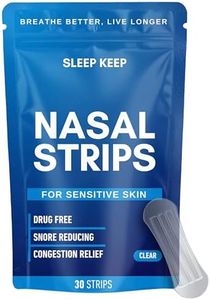 SLEEP KEEP Performance Extra Strength Nasal Strips | Clear | Instantly Improve Sleep, Reduce Snoring, and Ease Congestion Caused by Colds or Allergies 30 Count, Better Breathing Nose Strips