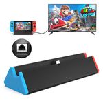 SiWiQU Switch TV Dock - 1000Mbit Ethernet Adapter Docking Station Compatible with Nintendo Switch/Switch OLED Charge and Play, Portable Switch Charging Dock with 4K 2 USB Type C HDMI