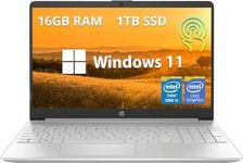 HP Essential 15 Laptop, 15.6" HD Touchscreen, Intel Core i3-1215U, 16GB DDR4 RAM, 1TB PCIe M.2 SSD, Webcam, HDMI, Wi-Fi, Windows 11 Home, Silver