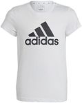 adidas Sportswear Essentials Big Logo Girls Cotton T-Shirt, White/Black, 11-12 Years