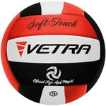 VETRA Soft Touch Volleyball - Official Size 5 for Indoor/Outdoor/Gym/Beach Games - Premium Soft Volleyball with Durable Stitching PVC Cover- Ideal for Adults, Beginners, & Gifts