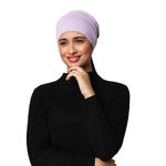 SAKUCHI Chemo Silky Soft Slouchy Snood Bamboo Cap Beanie for Women | Under Hijab Wear Cancer Hair Loss Turban Hat Headwear Lilac