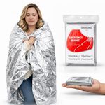IS IndoSurgicals Emergency Thermal Blanket | Premium Mylar Foil Space Blanket for Survival, Travel & Extreme Cold Protection | 160 x 210 cm | Pack of 5