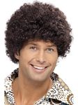 Smiffys 70s Disco Dude Wig, Brown Afro, 1970's Disco Fancy Dress, 1970s Dress Up Wigs