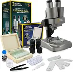 NATIONAL GEOGRAPHIC Kids Microscope Science Kit - Dual LED Microscope for Kids, Ultra Bright 20x & 50x Magnification, 35 Microscope Slides, Most Complete Microscope Kit for Kids 8-12, Biology for Kids