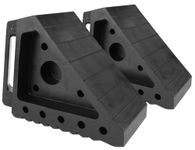 MAXXHAUL 70472 Solid Rubber Heavy Duty Black Wheel Chock, 8" Length X 4" Width X 6" Height - 2 Pack