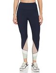 Enamor Athleisure Women's Polyester Slim Fit High Waisted 7/8th Length Quick Dry 4 Way Stretch Antimicrobial Sports Tights - E158(E158-Navy/Bark/Sage Combo-S)