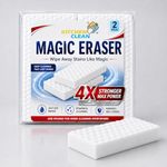 Kitchen Clean 4X Stronger Magic Eraser Sponge for Home, Magic Eraser wall Stain Remover, Kitchen, Bathroom, Tiles, Glass, wall Clean Sponge, Shoes & Sneakers Cleanest Magic Eraser (Pack of 2)