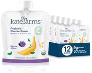 KATE FARMS Organic Pediatric Blended Meal, Bananas and Blueberries, 8g protein, organic whole foods, oral or tube feed nutrition, Gluten Free, Non-GMO, 8.45 oz (12 Pack)