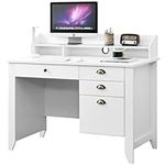 Catrimown White Desk with Drawers, 