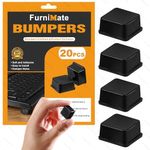 Rubber Feet for Electronics 20PCS Tall Square - Black Rubber Bumpers Self Adhesive, Adhesive Rubber Feet for Cutting Board, Stick on Small Rubber Feet Pads for Speakers, Laptop, Appliances