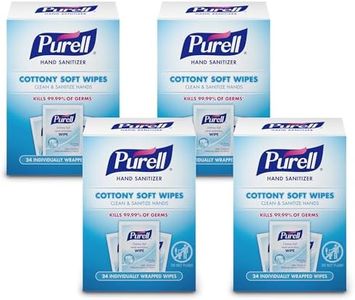 PURELL Cottony Soft Hand Sanitizing Wipes, Clean Scent, 24 Individually Wrapped Wipes (Pack of 4 Boxes) – 9029-04-CMR