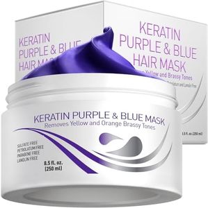 Vitamins - Maschera per capelli viola alla cheratina - Trattamento balsamo profondo con proteine blu viola - Toner capelli ottoni secchi e danneggiati biondo platino grigio argento cenere o marrone