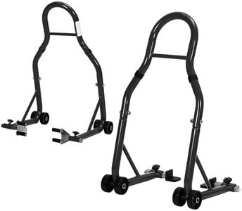 Garvee Motorcycle Stands Front and Rear, 900 LB Heavy Duty Front & Rear Wheel Lift Combo with U+L Adjustable Swingarm Spool, Universal Paddock Stands for Most Motorcycles, Black