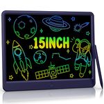 LCD Writing Tablet, 15 Inch Colorful Kids Drawing Tablet, Portable Doodle Board, Erasable Reusable Drawing Pad, Drawing Board Gifts for Kids and Adults at Home, School, Office with Lock Button