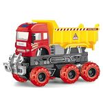 SHIPEASE 6x6 Dumper Truck with Light Music Deformation Monster Dump Truck Friction Powered Construction Truck Toy for Kids Boys Girls Engineering Pull Back Vehicle (Multicolor)