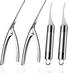 4 PCS Shrimp Deveiner Tool and Peeler, Stainless Steel Shrimp Peeler and Shrimp Cleaner Knife, Easy to Use Shrimp Deveiner, Kitchen Tools