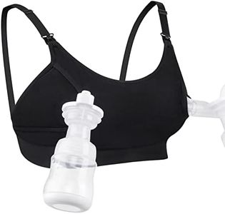 Momcozy Hands Free Pumping Bra, Adjustable Breast-Pumps Holding and Nursing Bra, Suitable for Breastfeeding-Pumps by Lansinoh, Philips Avent, Spectra, Evenflo and More Black