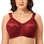 Ayigedu Women's Non Wired Non-Padded Minimizer Lace Plus Size Full Coverage Support Bra 38DD