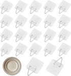 Uskerb 30 Pcs Self-Adhesive Wall Plate Hangers Set - 1.3 Inch Square Hanging Pads for Wall Decor - Stick On Picture Hooks for Easy Display