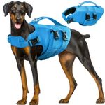 Kuoser Dog Life Jacket, High Flotation Dog Life Vest for Swimming Boating, Large Medium Small Pet Life Presever