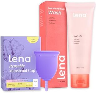 Lena Menstrual Cup Large & Lena Wash Set – Reusable Silicone Period Cup with Gentle pH-Balanced Cleanser for Menstrual Cups, Beginner-Friendly Starter Kit