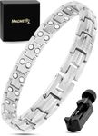 MagnetRX® Women's Ultra Strength Magnetic Bracelet - Effective Titanium Magnetic Bracelets for Women - Adjustable Bracelet Length with Sizing Tool for Perfect Fit (Silver)