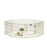 MidWest Homes for Pets Foldable Metal Dog Exercise Pen / Pet Playpen with Door, 60.96 by 60.96 centimeters; Gold Zinc; 540-24