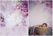 Laeacco 3x5ft Newborn Baby Portrait Theme Backdrops for Photography Dreamy Purple Flowers Baby Photo Backdrop 1x1.5m Newborn Photography Backdrop Sweet Girl Birthday Baby Shower Pregnant Photoshoot