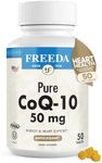 FREEDA CoQ10 50mg - Kosher Vegan Co-Q 10 Supplement for Cardiovascular Heart Health, Blood Pressure Support, Gum Health & Healthy Aging - Pure Coenzyme Q10 - Ubiquinone CQ10 Supplement (50 Count)