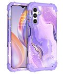 BENTOBEN for Samsung Galaxy A14 5G/ 4G Case Marble, Three Layers Heavy Duty Shockproof Hard PC Soft TPU Cover Bumper Patterned Glitter Gold Protective Case for Samsung Galaxy A14 5G/ 4G Purple