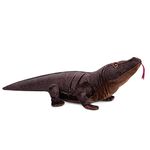 Tiny Heart Komodo dragon Plush Stuffed Realistic Lizard Plushie Toy crawling pet Komodo dragon Animals Soft Toys Model Dolls Cute and Soft birthday Gifts for Kids Boys and Girls brown 30”