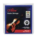 Alice Violin String Set E/a/d/g Violin Strings for Size 1/4 1/2 3/4 4/4 Set Ball, Silver (IKN-A703)