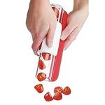 Fruit Slicer, Grape/Cherry/Small Tomato Splitter, Fruit Cake Decoration Kitchen Utensil Cooking Tools for Fruit Salad, Vegetable Salad, Baby Fruit, Fast Cutter Slicer 20 * 7.5 * 7 cm(Red)