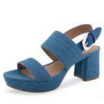 Aerosoles Women's Camilia Heeled Sandal, Medium Blue Denim, 8 Wide