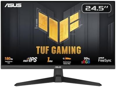 ASUS TUF Gaming VG259Q3A Gaming Monitor – 25-inch(24.5 inch viewable), Full HD(1920x1080), 180Hz, Fast IPS, ELMB, 1ms (GTG), FreeSync™, Variable Overdrive, 99% sRGB