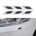 kwmobile Reflective Car Bumper Decals - Set of 6x Cars Reflecting Stickers with Carbon Print for Car Rear Bumper - Black/Grey