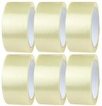 Crimson Starfish Clear Tape 6 Rolls of 48mm x 66m Clear Tape Rolls | Clear Packaging Tape for Packing Parcels, Boxes, Cartons, Postage, Moving House | Adhesive Clear Packing Tape | Transparent Tape