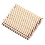 Borogo 100 Pcs Orange Wood Nail Sticks Double Sided Multi Functional Cuticle Pusher Remover Manicure Pedicure Tool for Manicure Pedicure