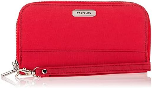 Travelon RFID Blocking Double Zip Wallet, Poppy, One Size, RFID Blocking Double Zip Wallet