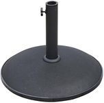 Outsunny 55 lbs Cement Umbrella Base Holder 20" Heavy Duty Round Parasol Stand for Patio, Outdoor, Backyard, Black