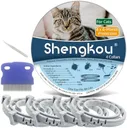 Flea and Tick Collar for Cats. Offers 4 * 6 Months of Protection. Made from Quality Essential Oils. Waterproof and Natural. Protects Kittens. Free Flea Comb and Tick Tweezers. (4 Pack - 13.8 inches)